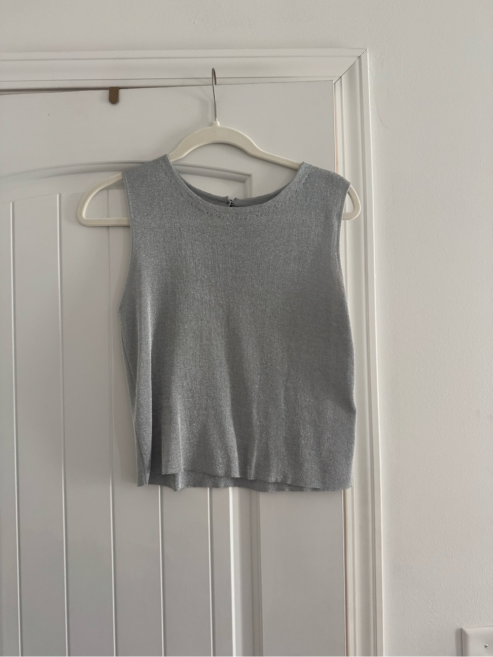 Zara Shimmer Knit Tank - Silver